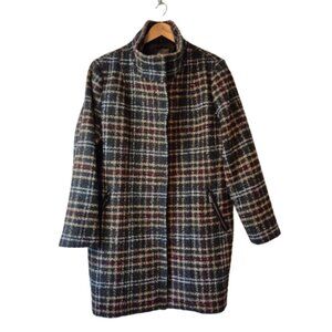 Junge Danmark Wool Blend Plaid Check Winter Coat Size 18